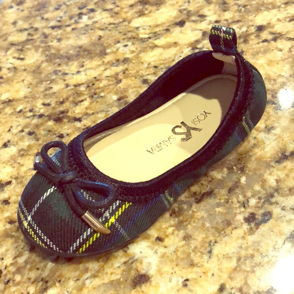Yosi Samra ballet flats in green plaid